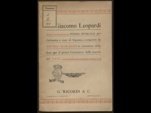 Mascagni:  A Giacomo Leopardi, Poema musicale, orchestra e soprano - Denia Mazzola, Enrique Diemecke