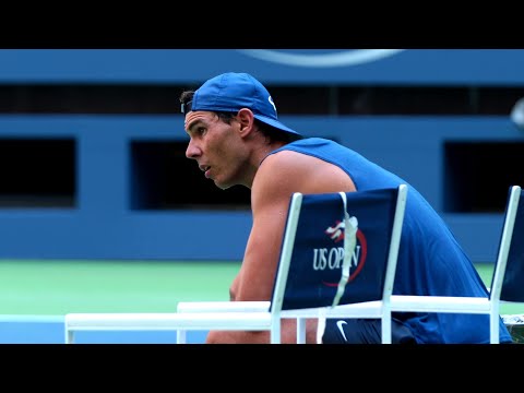 Nadal Practices With Some Special Guests