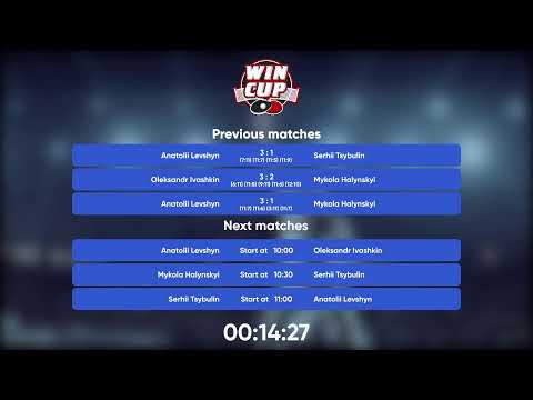 09:00 Anatolii Levshyn 3 - 1 Mykola Halynskyi West 1 WIN CUP 22.10.2022 | TABLE TENNIS WINCUP
