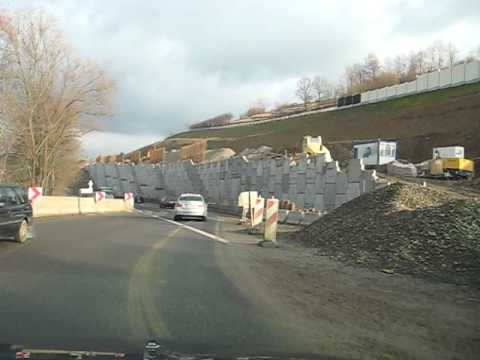 Lubień Zakopianka - mury oporowe w budowie