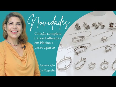 Novas Caixas Folheadas em Platina para Montagem de Semijoias Finas  - Pedra Mística