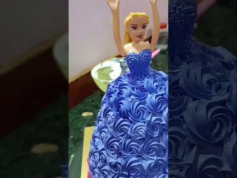 butter scotch flavour Barbie cake design♥️simple Barbie cake #trending #shortvideo #viralshorts