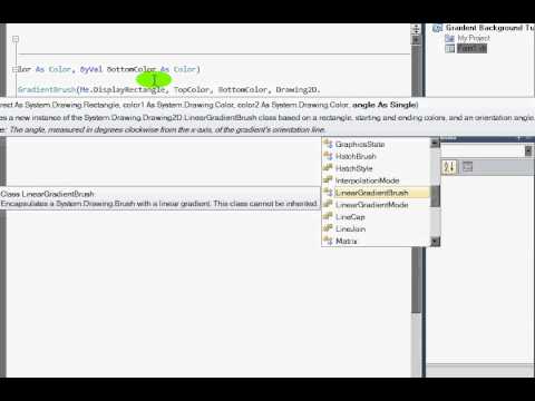 Visual Basic 2010 Tutorial: How to Make Your Application Look Professional, Gradient Background