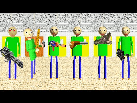 Top 6 Baldi's With A Guns! Baldi's Basics - All Perfect!