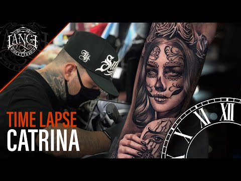 Tattoo Timelapse: Realism in Black and gray – Catrina