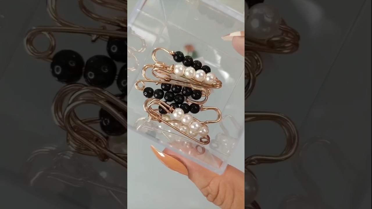 FAUX PEARL SAFETY PINS | Stylish BROOCH Fancy PINS #pins #brooch #style #fashion #shorts #fyp #asmr