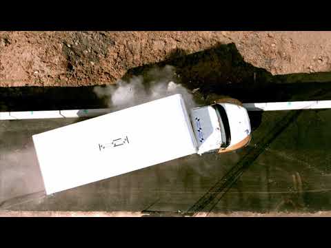 MASH TL-4 Impact Test: Slow Motion Overhead