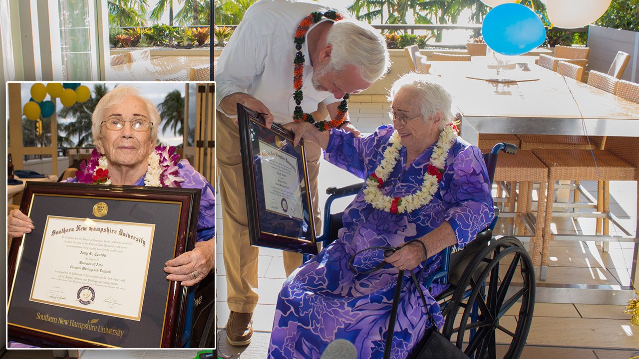 94-Year-Old College Graduate With 4.0 GPA: 'I Couldn't Watch Netflix All Day' - YouTube