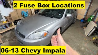 Fuse Box Location Chevy Impala 06 07 08 09 10 11 12 13 2006 2007 2008 2009 2010 2011 2012 2013
