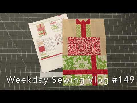 Weekday Sewing Vlog #149 Christmastime mystery quilt along block four.  Christmas sewing