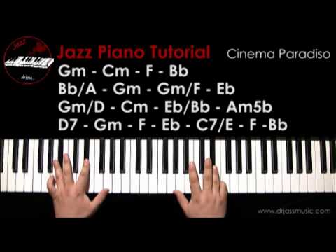 DRJASSMUSIC Jazz Piano Tutorial - Cinema Paradiso (English)