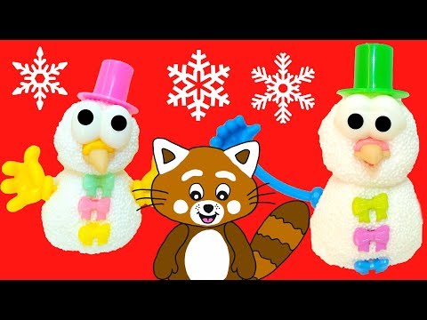 Pukkins gör roliga snögubbar i lera/play doh - Lek med oss