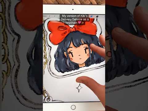 Kiki’s Delivery Service as a keychain 🧹✨🥖 #studioghibli #digitalart #animeart  #digitalartist