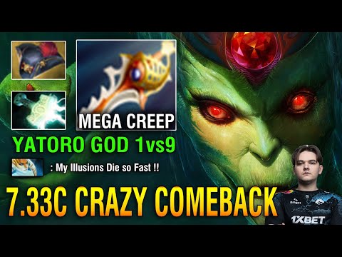 70Min Epic Crazy Game Mega Creep Comeback By Yatoro [Medusa] Divine Rapier vs Naga Full Item 7.33C