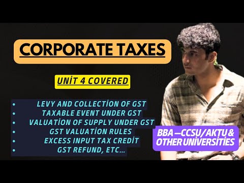 Corporate Taxes Direct and Indirect Tax for BBA 5th Semester Unit 1 Explained