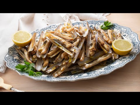 Cocina GALLEGA. Navajas a la plancha