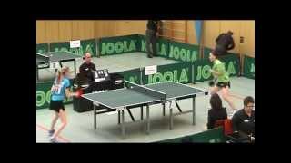 preview picture of video 'Teresa Ströher - Maria Shiiba  // Livestream Deutsche Jugendmeisterschaft Tischtennis 2013'