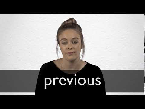 Part of a video titled How to pronounce PREVIOUS in British English - YouTube