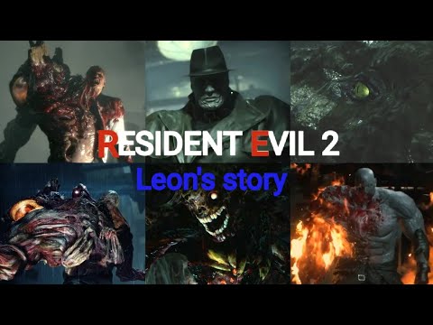 Resident Evil 2 Remake - All bosses and Mr. X encounters (Leon's story)