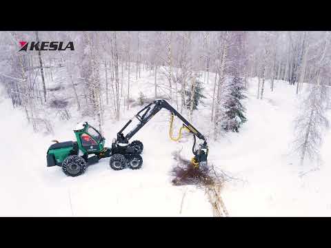 KESLA 21RH-III harvester head & 13105 crane on Prosilva S3 in action