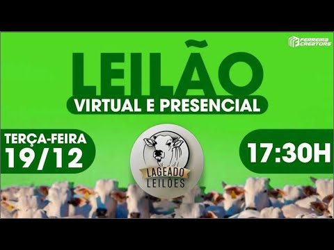 LEILÃO VIRTUAL E PRESENCIAL LAGEADO LEILÕES ITAPAGIPE MG 19/12/2023.