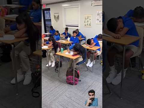 funnyMike makes sleepy kids warm up on first day of school #funny #funnymike #shorts