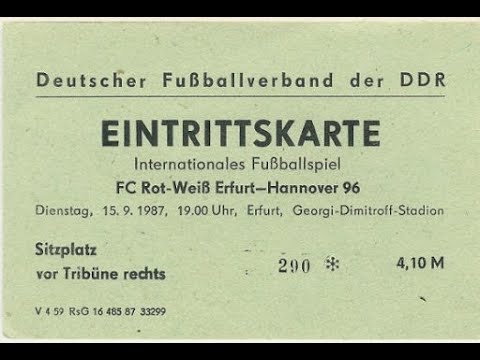 1987 - FC Rot-Weiß Erfurt - Hannover 96 3:0