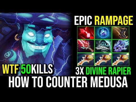 Most Epic Crazy WTF 50KIlls Super Long Jump EveryWhere [Storm Spirit] Counter Medusa+RAMPAGE DotA 2