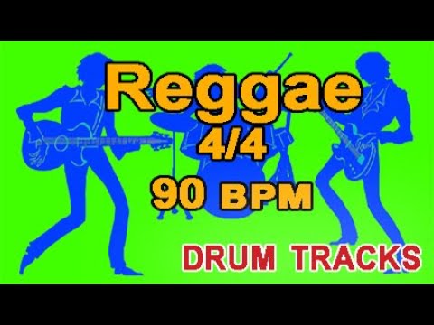 Drum Backing Track - Reggae, 4/4 - [90 BPM]