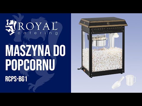 Video - Retro maszyna do popcornu - czarno-złota - 1500 W - 5 kg/h