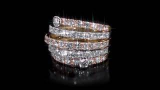  3ctw Diamond Semi-Eternity Two-Tone Gold Ring