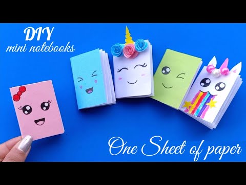 DIY MINI NOTEBOOKS ONE SHEET OF PAPER - DIY BACK TO SCHOOL