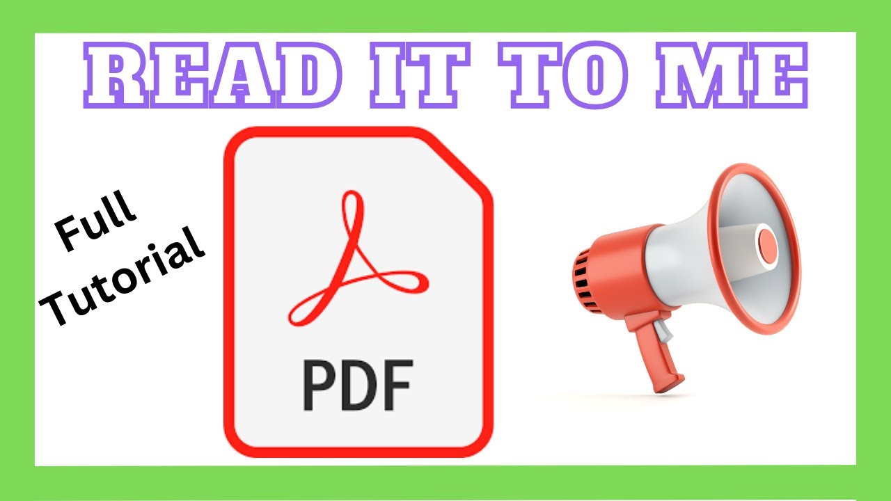 How to make a PDF read out loud