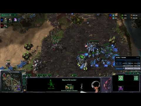 StarCraft 2 - Grandmaster ZvZ - 1 Base Speedling NYDUS into Ling Hydra Lurker
