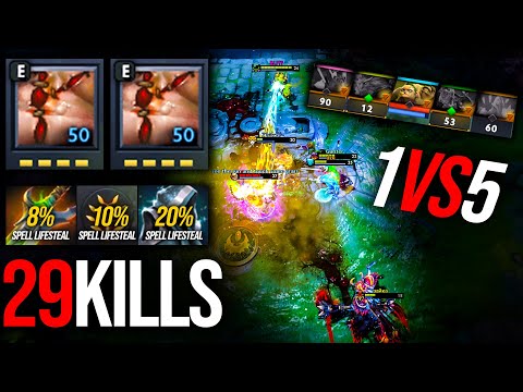 How to Carry with Pudge!!! WTF 29 Kills Pudge Real 1VS5 | Pudge Official