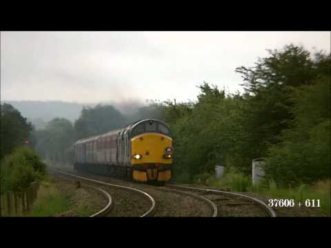 (HD) 37606 + 611 thrashing on 1Z47 Cardiff - Scarbourgh @ Moreton On Lugg 30/06/12