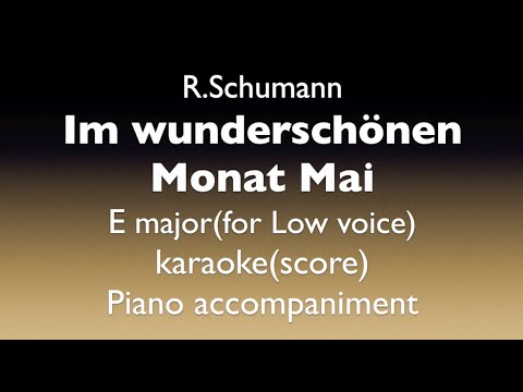 "Im wunderschönen Monat Mai"  R. Schumann  E major (for Low voice)  Piano accompaniment (karaoke)