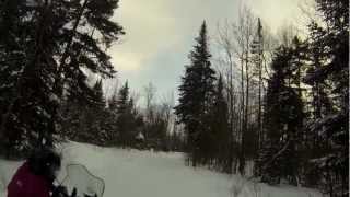 preview picture of video 'Snowmobiling in Jackman, Maine! First Video on the GoPro!'
