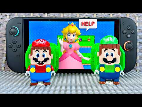 Mario and Luigi enter the Nintendo Switch 2! Saving Princess Peach! #legomario