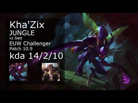 Kha'Zix vs Sett Jungle - EUW Challenger 14/2/10 Patch 10.9 Gameplay