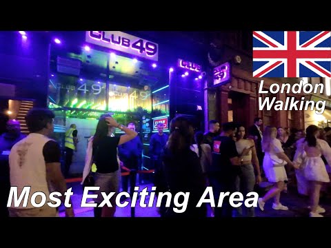 【Most Exciting Area】London  Walking Saturday Night 2023 Summer ,UK 🇬🇧 | 4k 60fps Central London