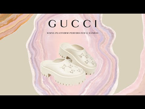 Review/Unboxing Dép Gucci Wmns Plataforma Perfurada G Sandália 663577-JFB00-9022 hack chiều cao.
