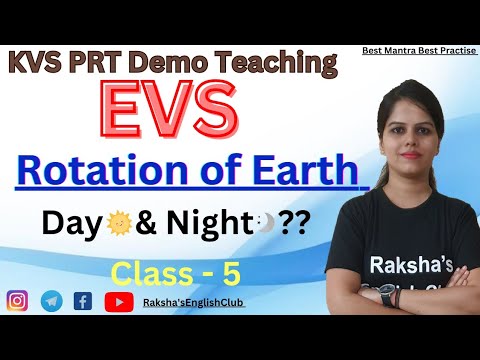 Rotation of Earth, How Day and Night Causes on earth? Demo with activity, TLM. KVS PRT Interview