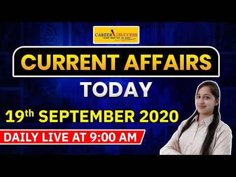 19 September Current Affairs 2020 | Current Affairs by Riya Nanda | Current Affairs Today