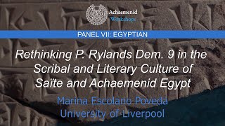 Rethinking P. Rylands Dem. 9 in the Scribal and Literary Culture of Saïte and Achaemenid Egypt