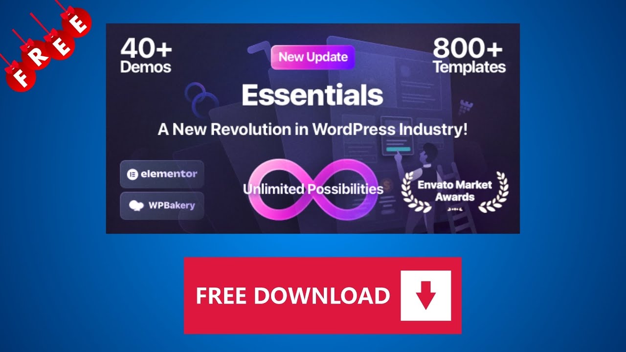 Download Essentials WordPress Theme for Free | Multipurpose Elementor & WPBakery Theme (2025)