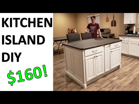 Part of a video titled Kitchen Island DIY build for $160 budget! - YouTube