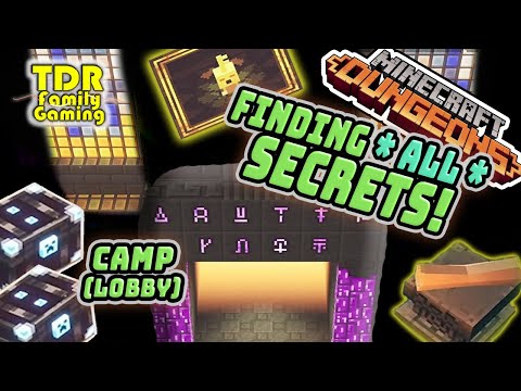 TDR Family Gaming - ALL CAMP (LOBBY) SECRETS in MINECRAFT DUNGEONS - Unlock Secret Cow Mission