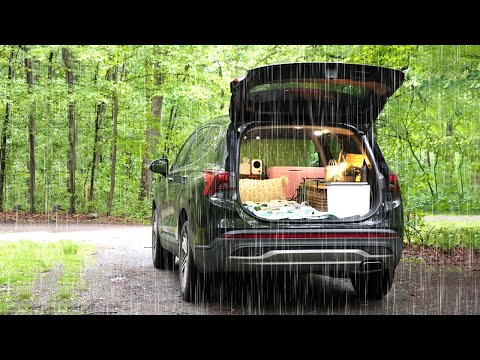 SOLO-SUV-Camping bei Regen – Meine geheime Toilette und Waschbecken-Einrichtung im Auto