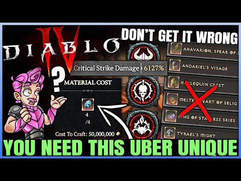 Diablo 4 - Get THIS Now - New Best Uber Unique in Game - BROKEN Damage Uber Uniques For Every Class!